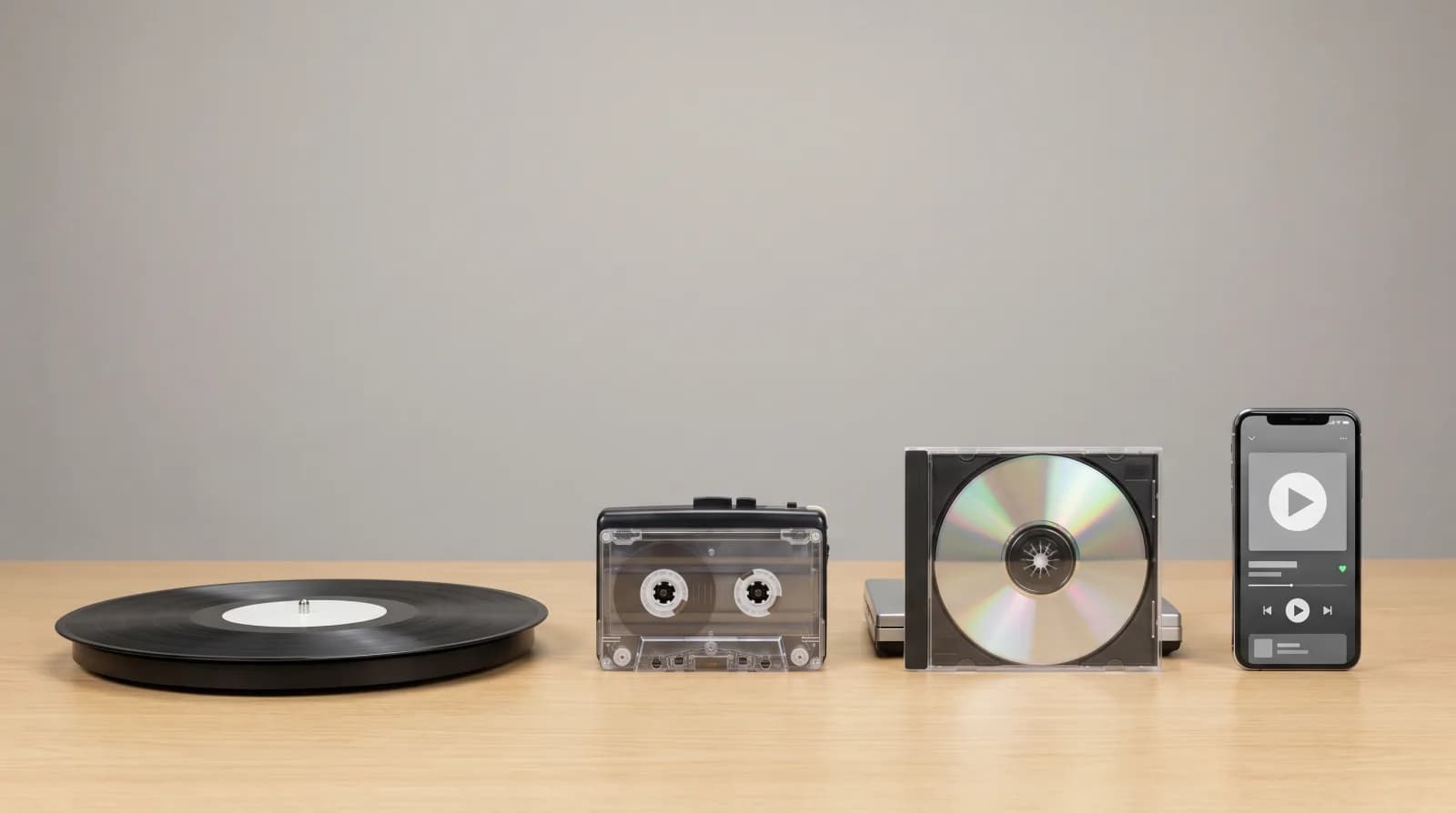 винил → кассета → CD → смартфон